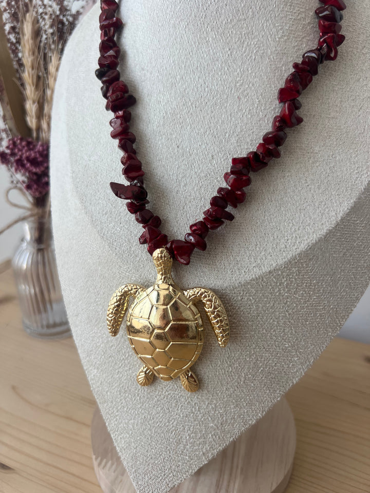 Collar Koa burdeos