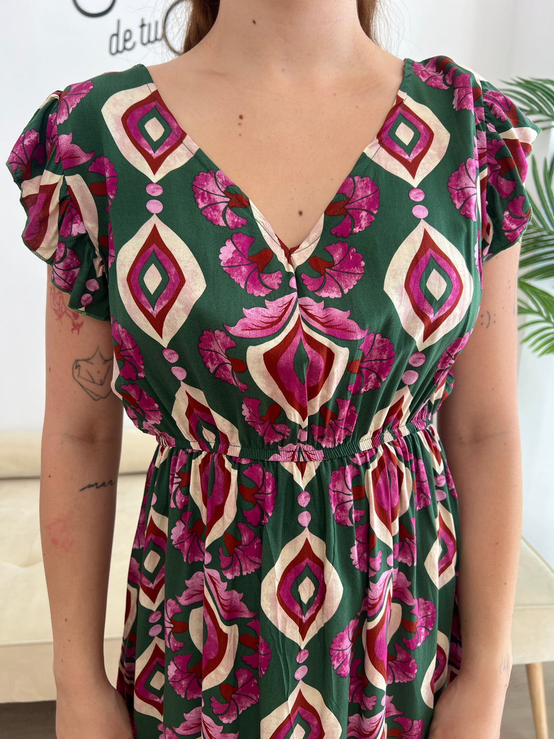 Vestido Nerea verde oscuro