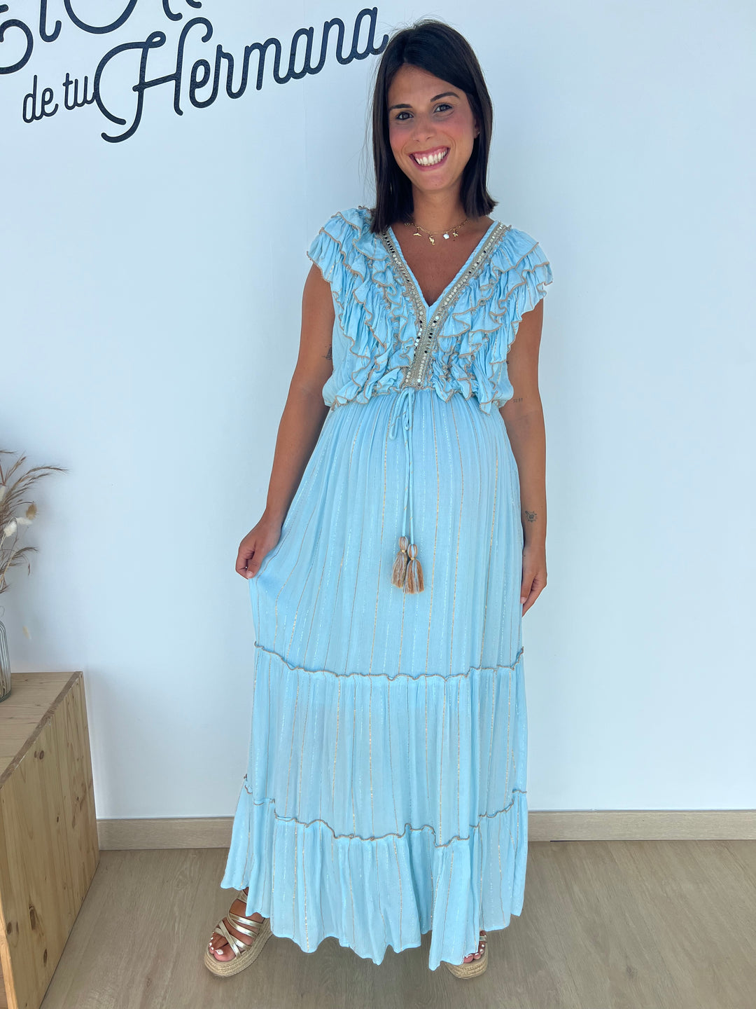 Vestido Saona largo azul