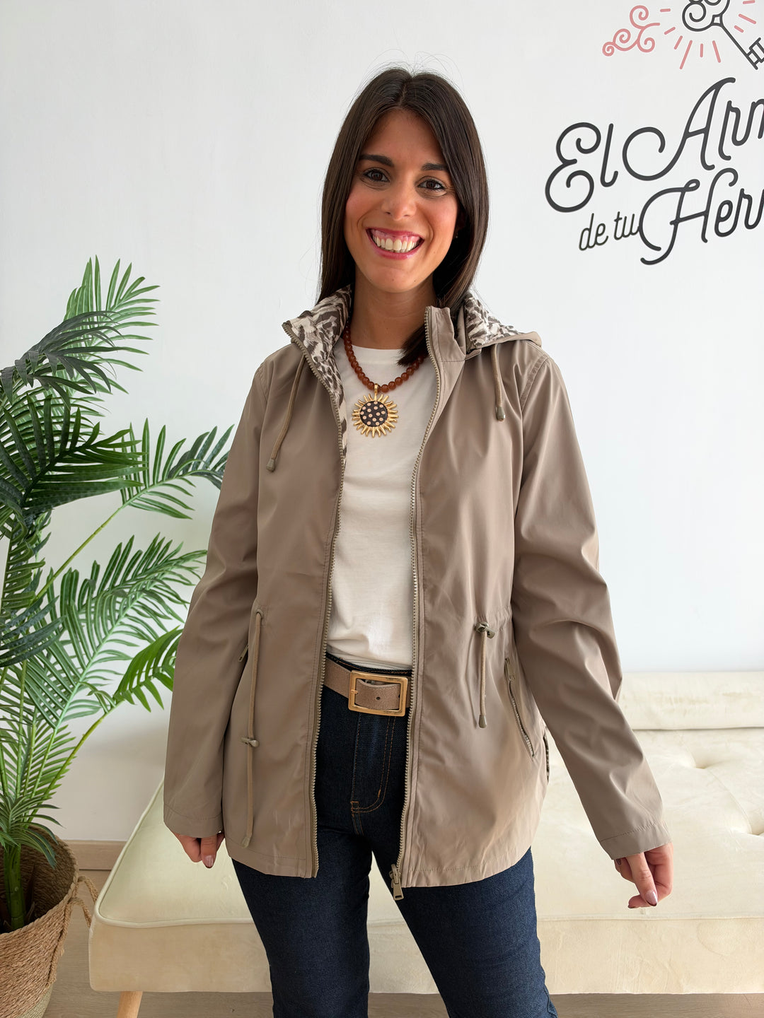 Chaqueta Reversible Leopardo topo
