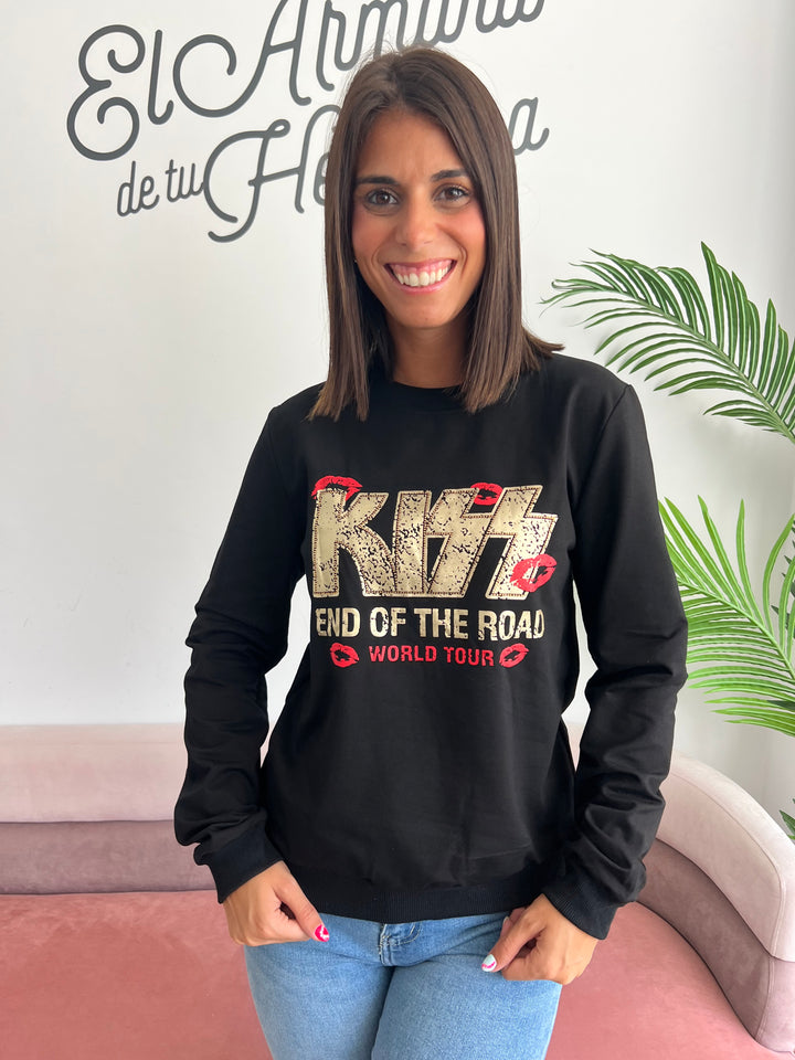 Sudadera Kiss Road negro