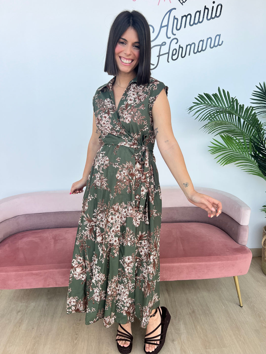 Vestido Flori verde oscuro
