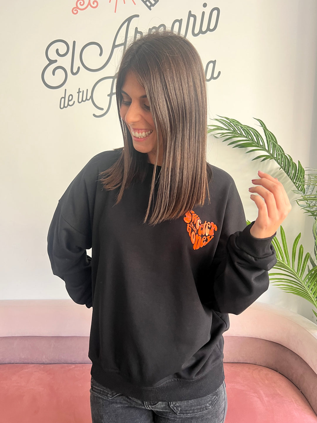 Sudadera Honey negro