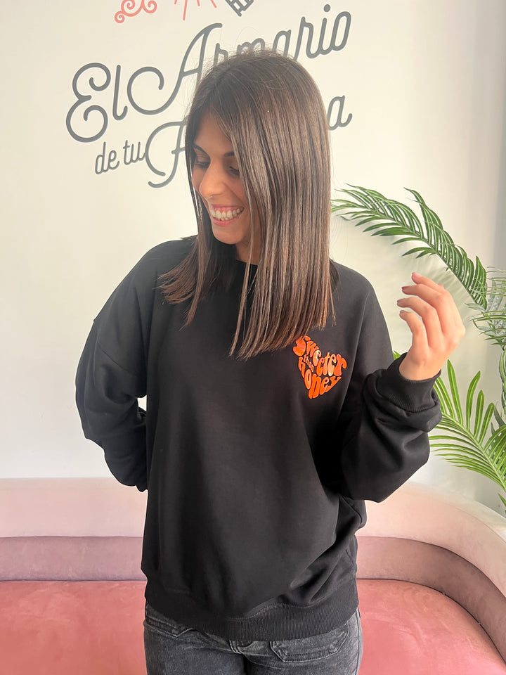 Sudadera Honey negro