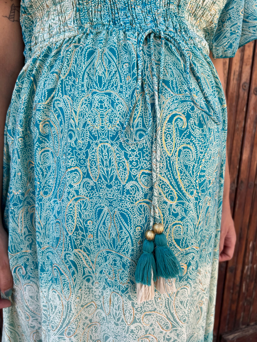 Vestido Mikonos turquesa