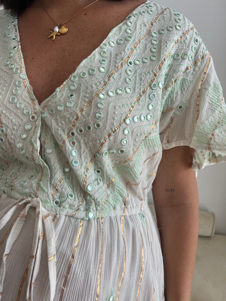 Vestido Cabo aguamarina