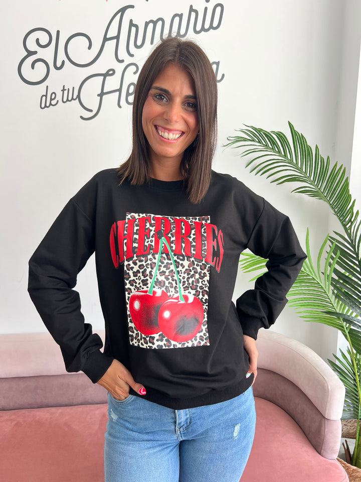 Sudadera Cherries negro