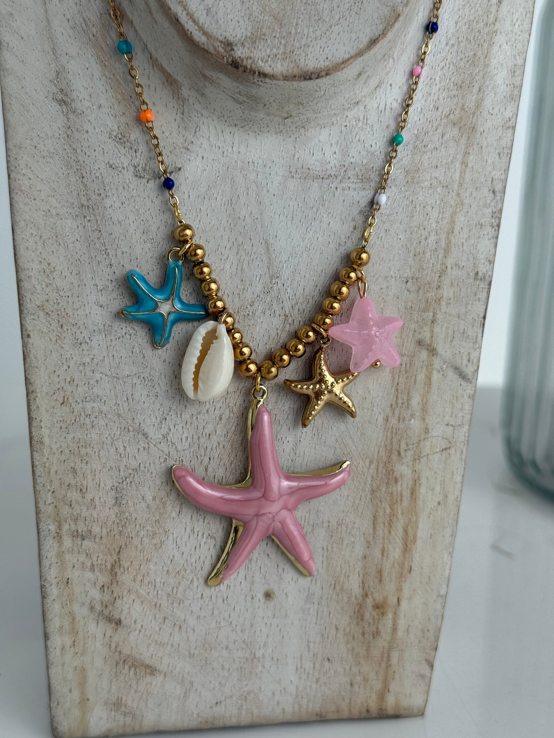 Collar Estrella rosa (acero)