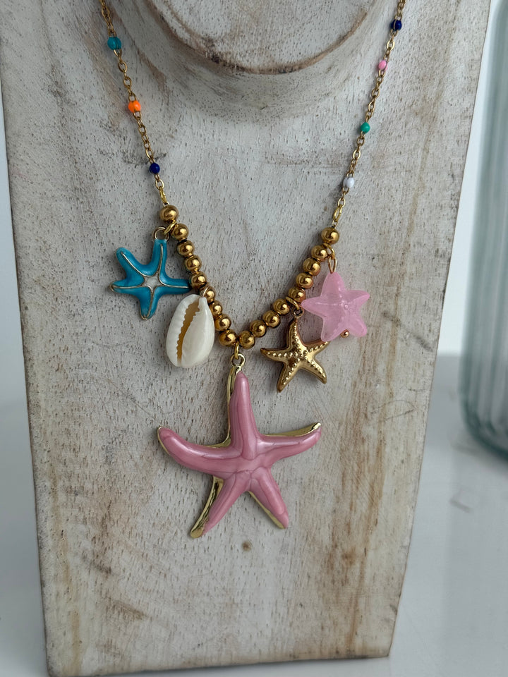 Collar Estrella rosa (acero)