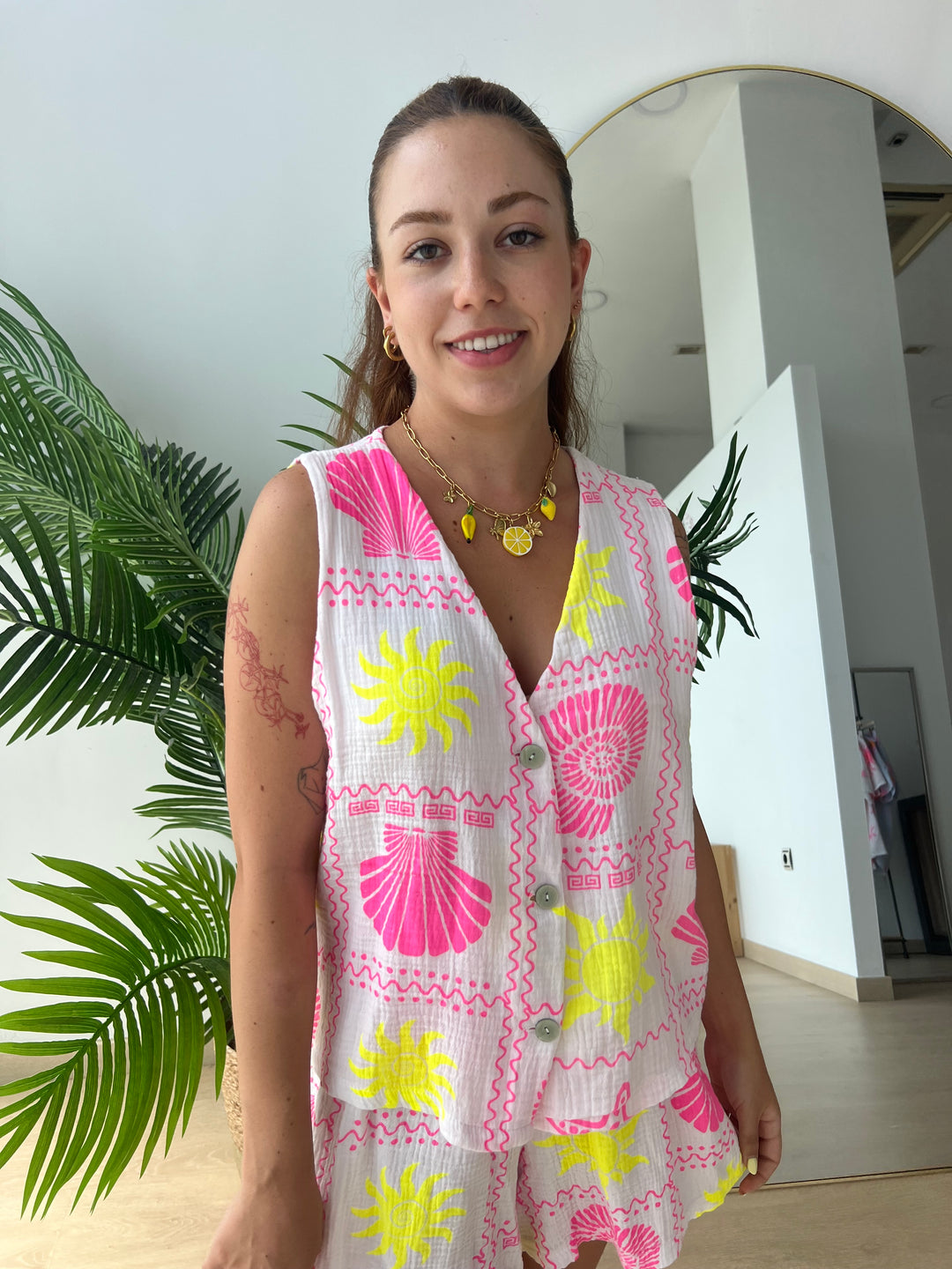 Conjunto Beach rosa