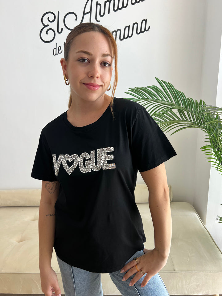 Camiseta Vogue negro