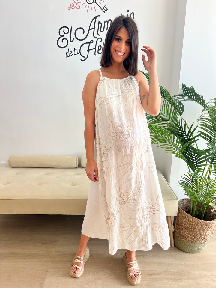 Vestido Alma blanco roto