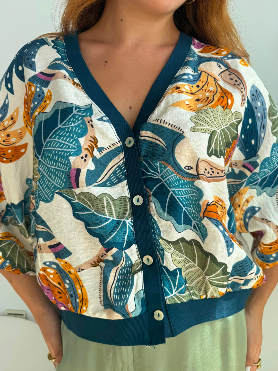 Chaqueta Tati azul petróleo