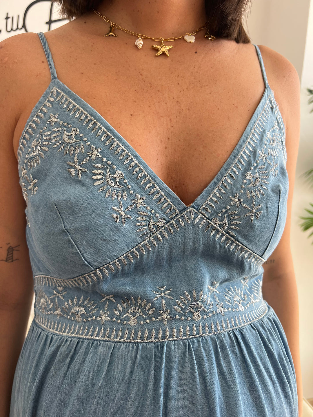 Vestido Adela denim claro