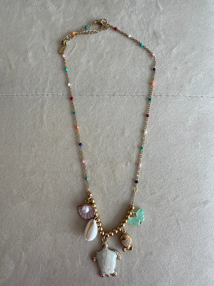 Collar Tortuga blanco (acero)