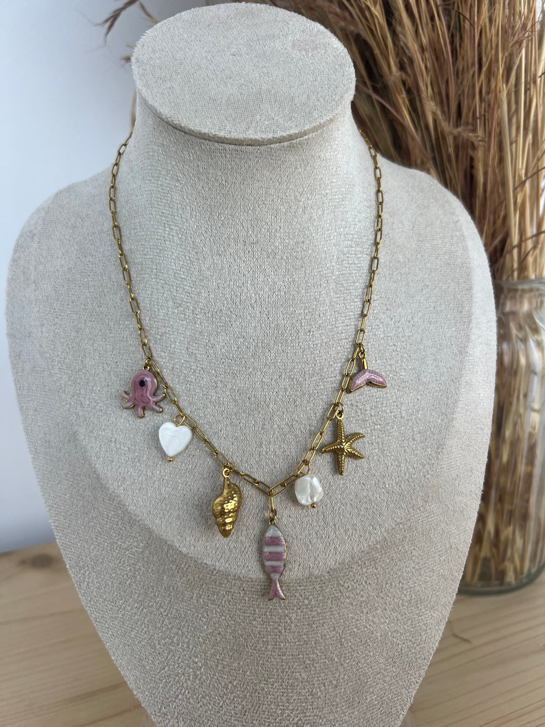 Collar Salitre rosa (acero)