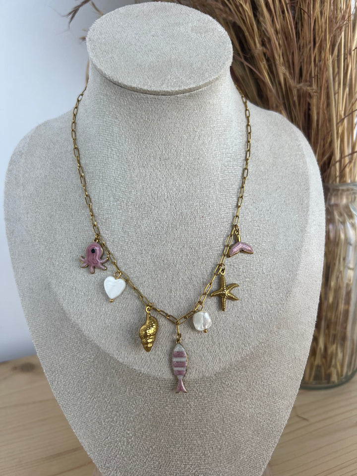 Collar Salitre rosa (acero)