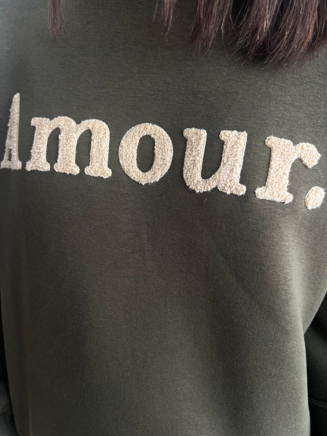 Sudadera Amour verde militar