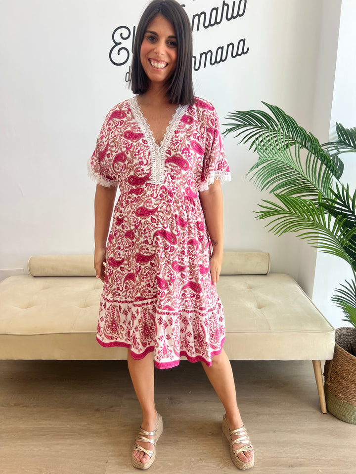 Vestido Luisa fucsia