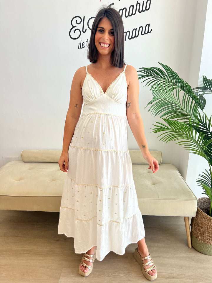 Vestido Grecia blanco roto