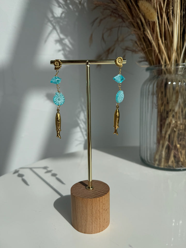 Pendientes Aura azul (acero)