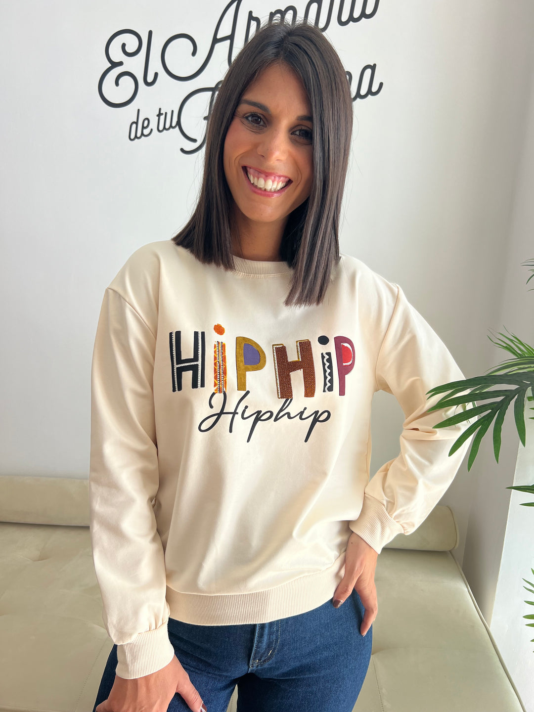 Sudadera Hip Hip beige