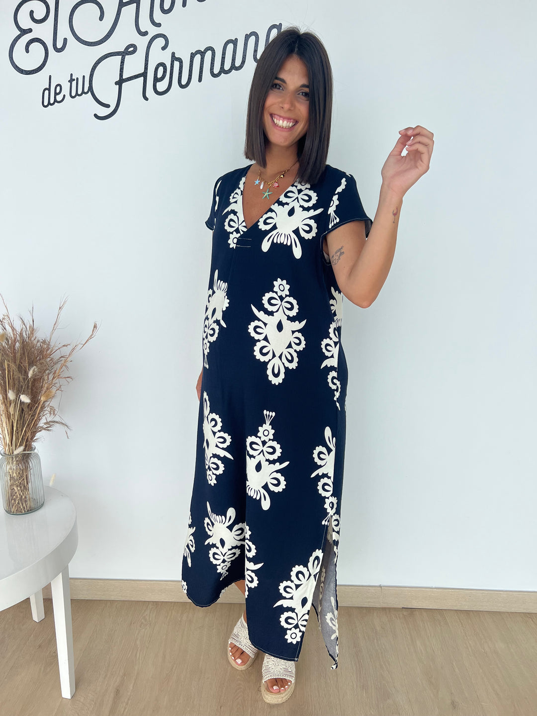 Vestido Bertín azul marino