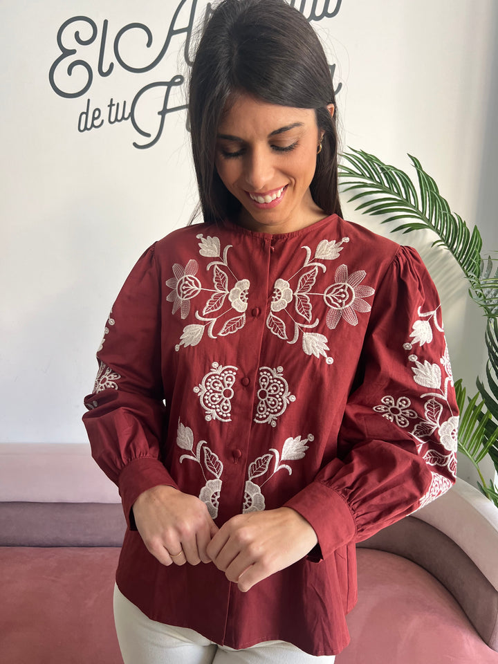 Camisa María burdeos