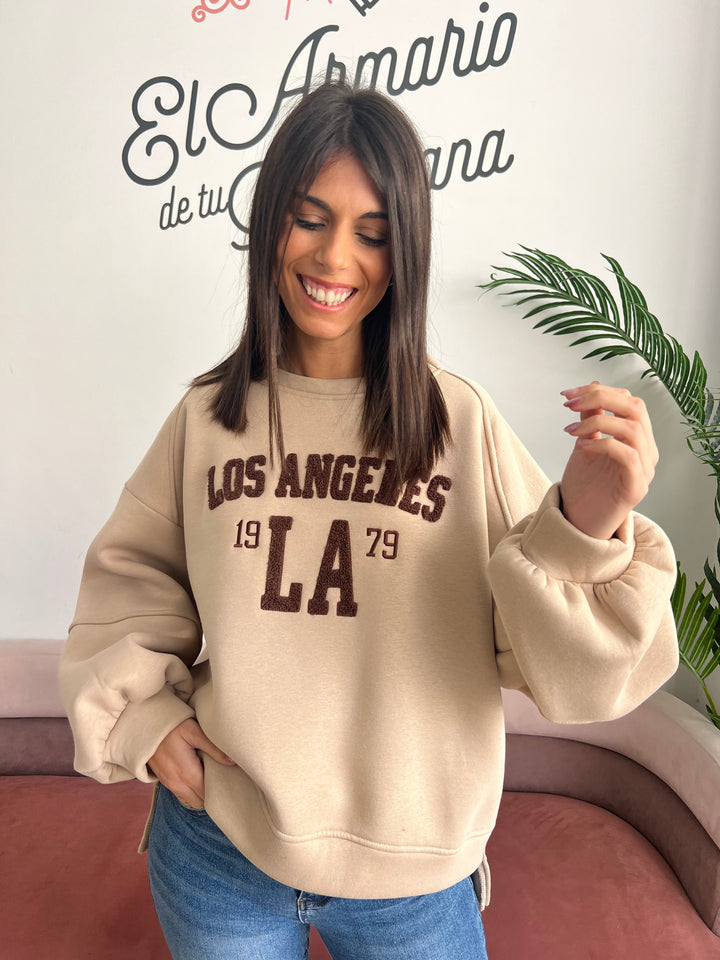 Sudadera Los Ángeles beige