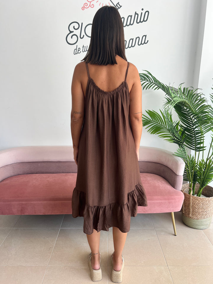 Vestido Alana Corto marrón