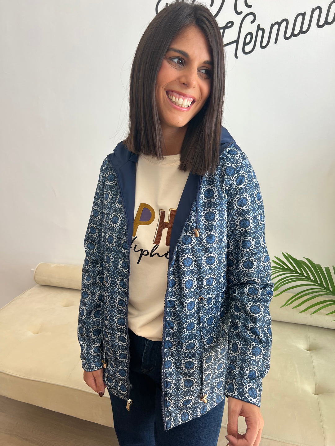 Chaqueta Reversible Úrsula azul