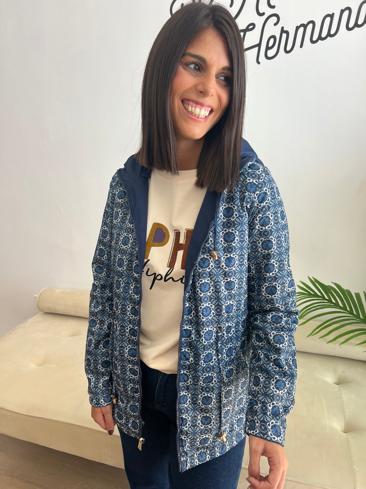 Chaqueta Reversible Úrsula azul