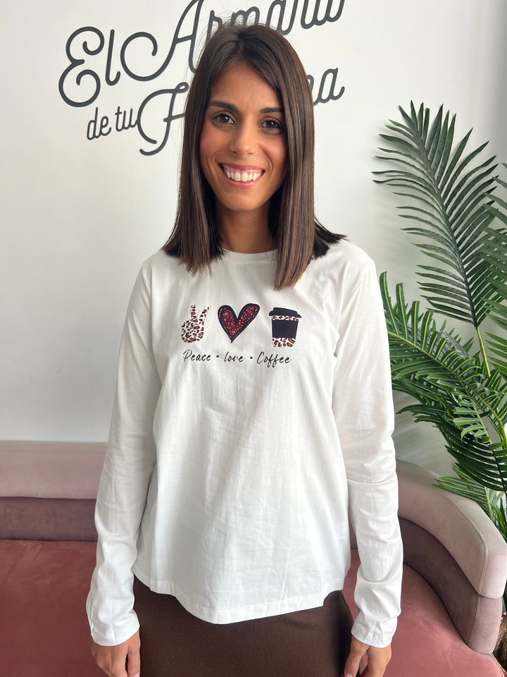 Camiseta Peace blanco