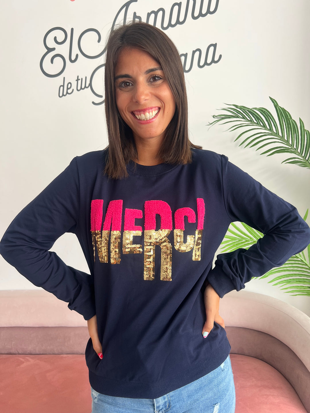 Sudadera Merci azul marino
