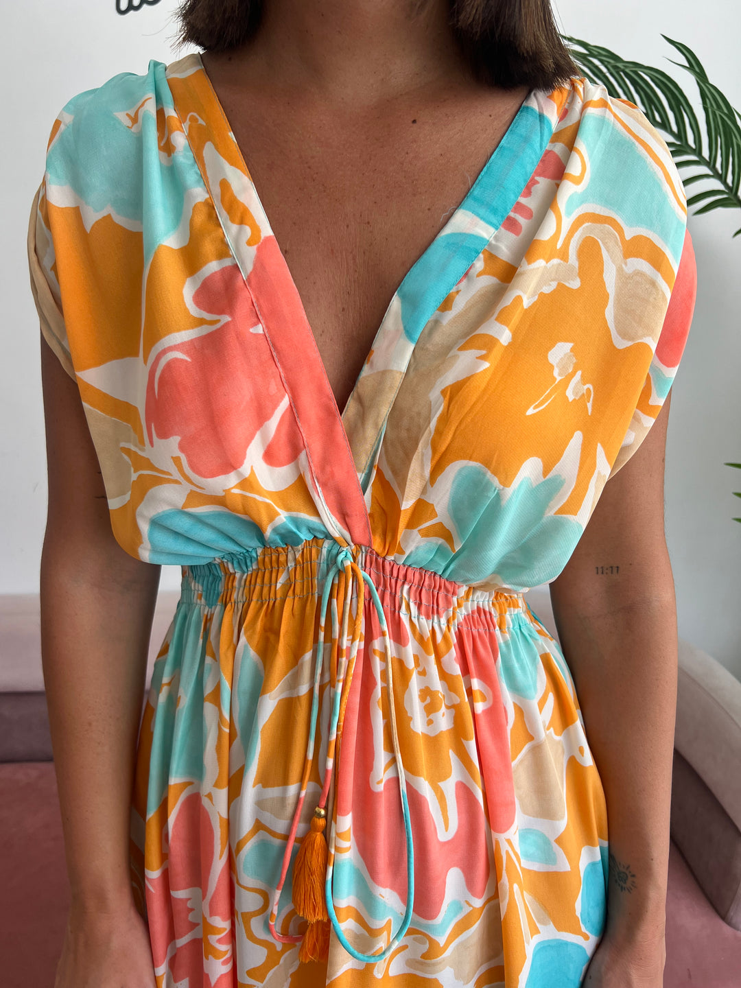 Vestido Calpe mostaza