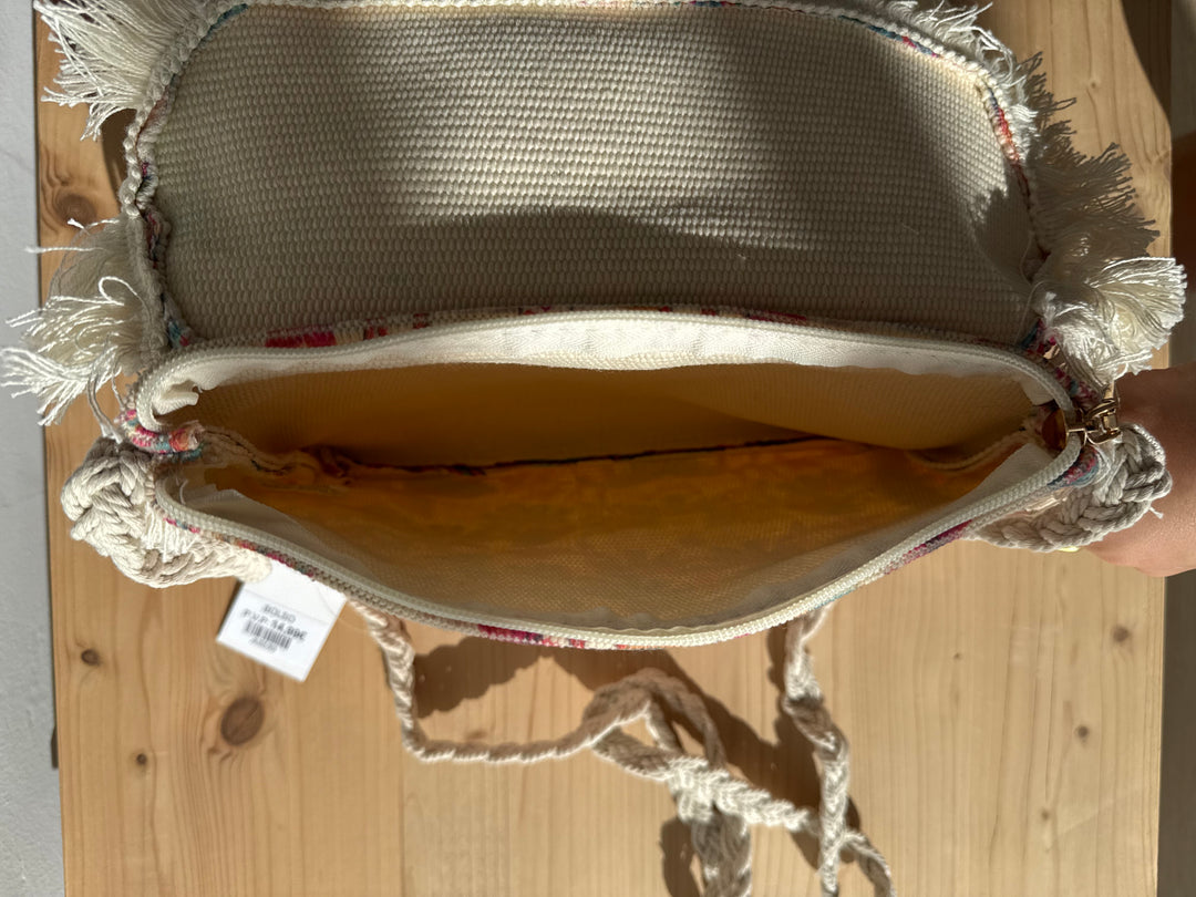Bolso flecos palmeras