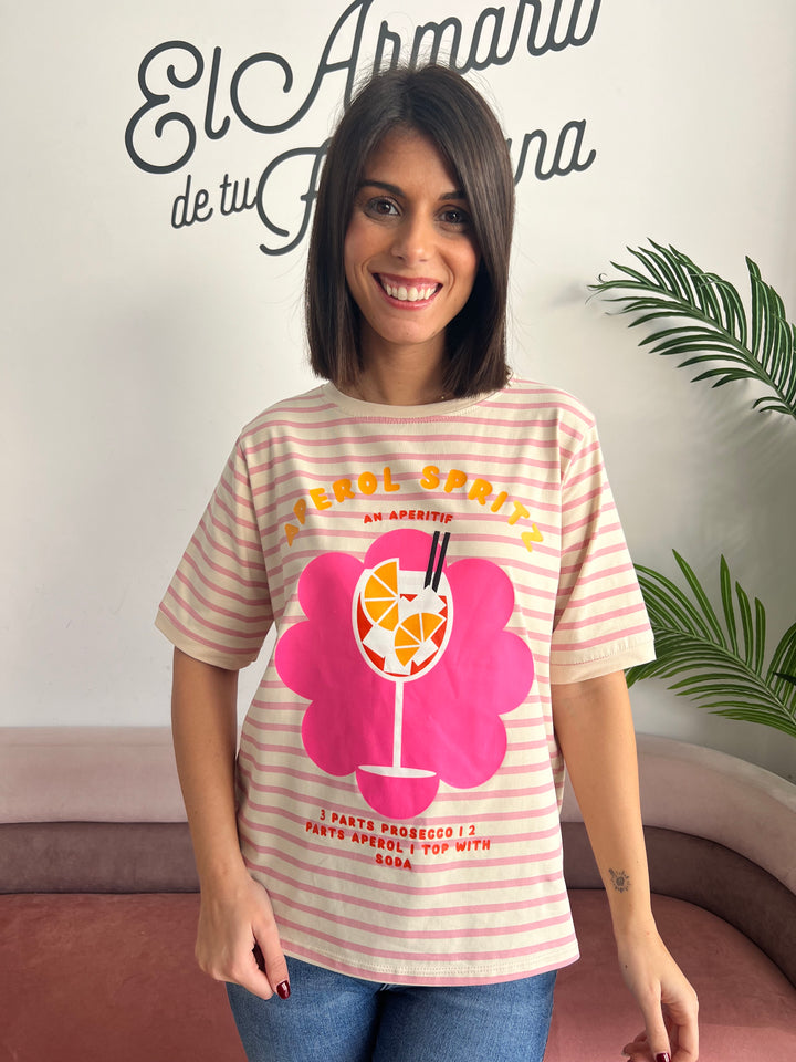 Camiseta Aperol rosa