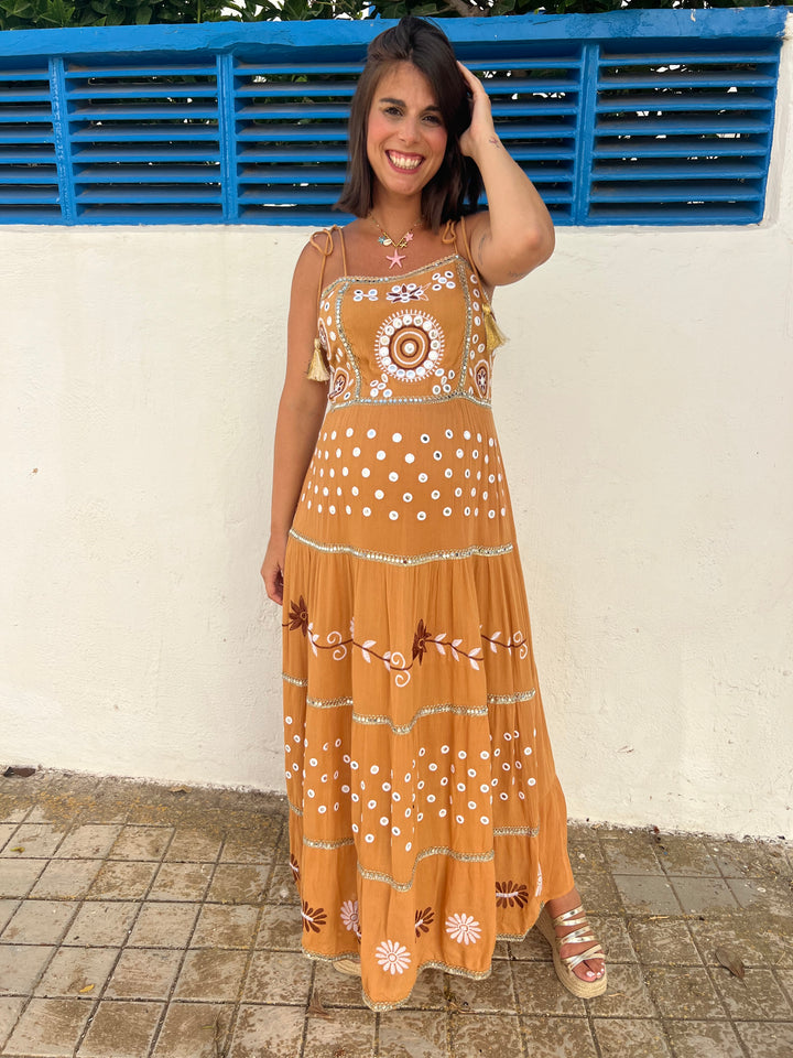 Vestido Boho camel