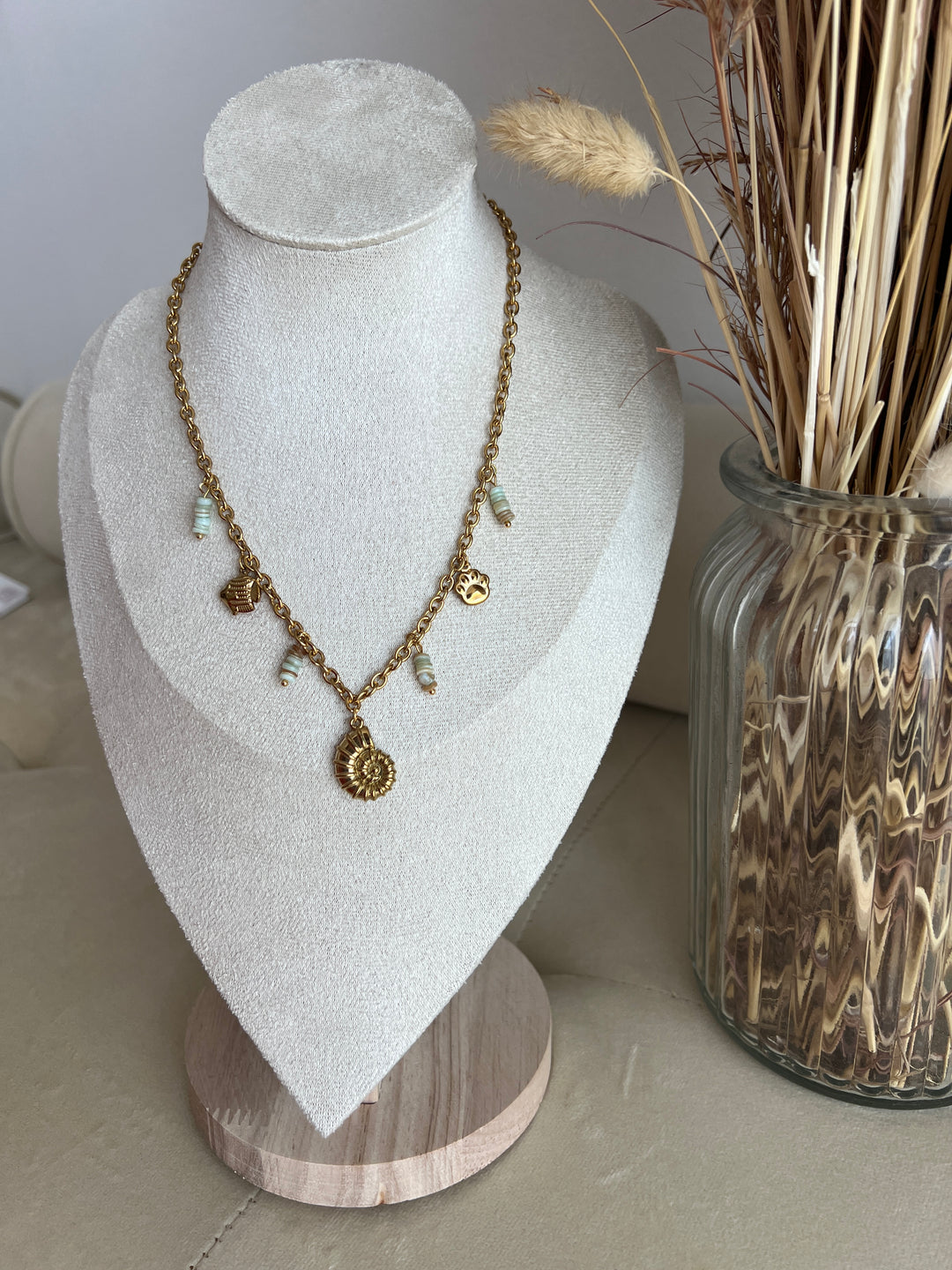 Collar Posi verde aguamarina (acero)