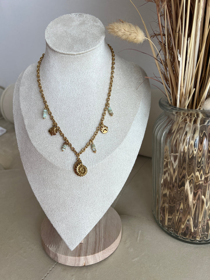 Collar Posi verde aguamarina (acero)