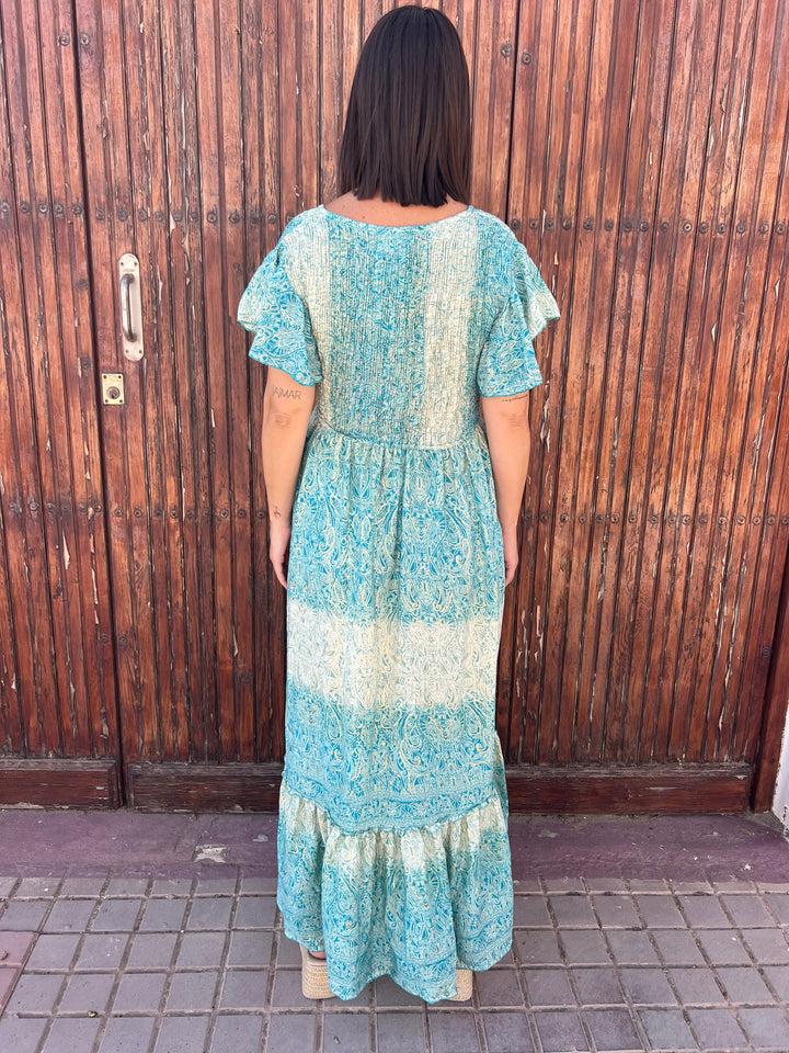 Vestido Mikonos turquesa
