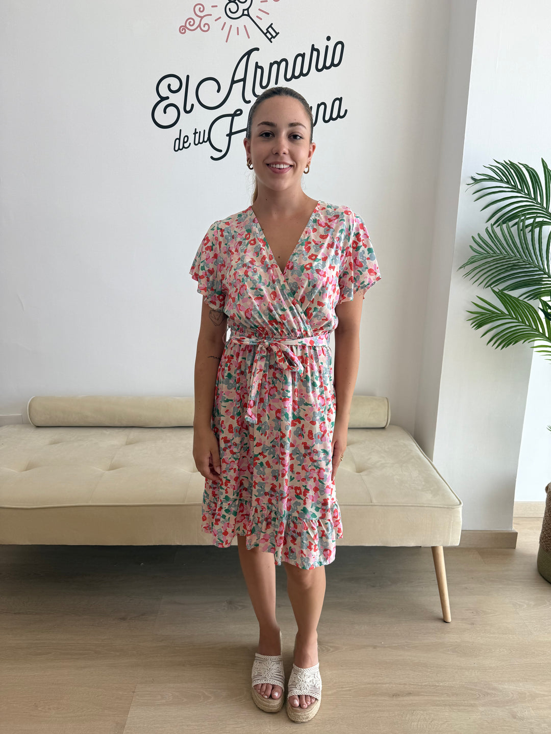 Vestido Nieves corto rosa