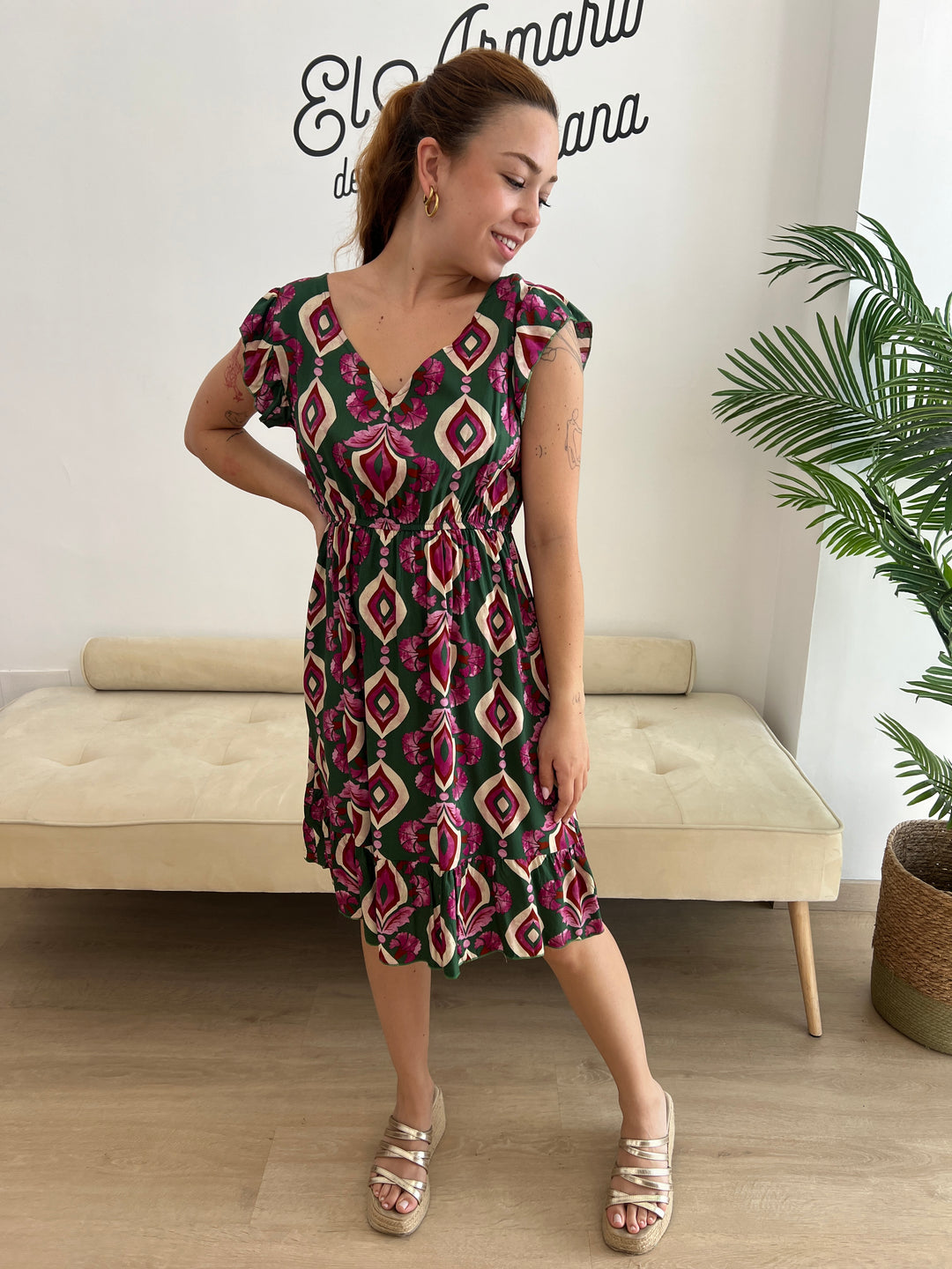 Vestido Nerea verde oscuro