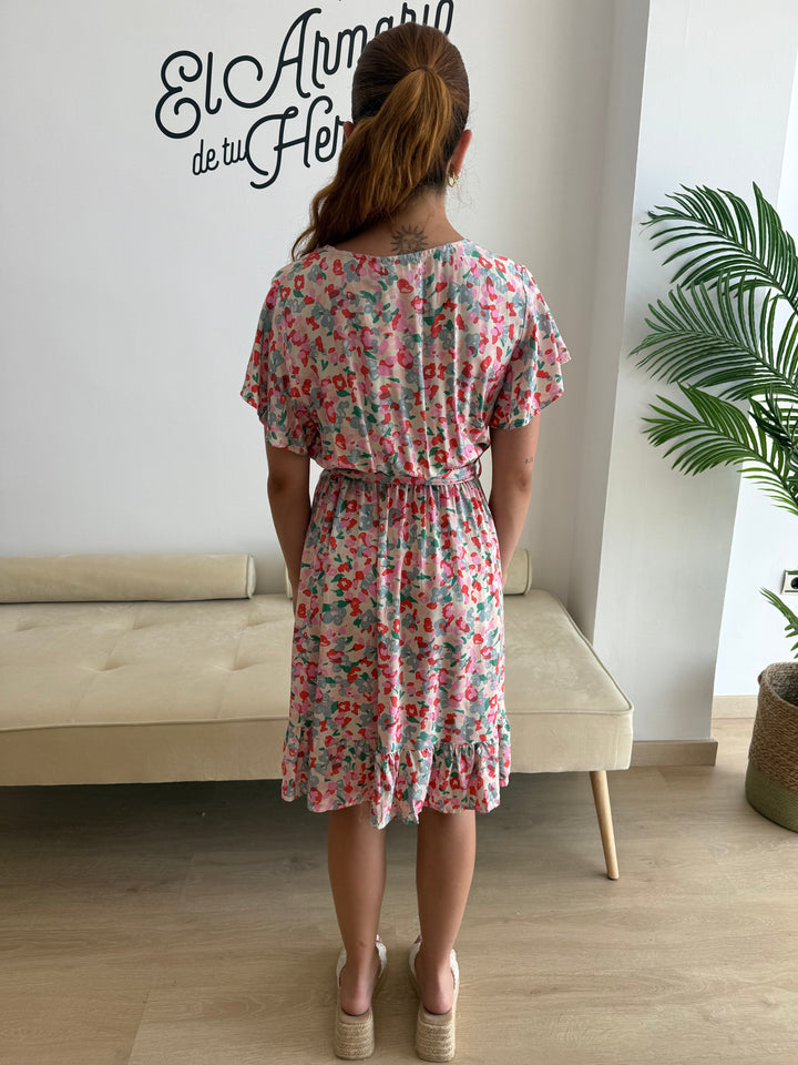 Vestido Nieves corto rosa