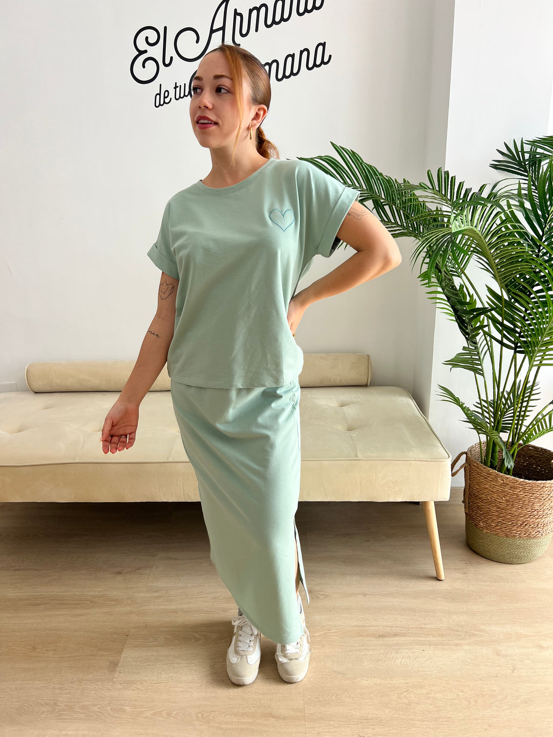 Conjunto Corazón aguamarina