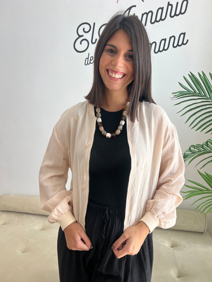 Chaqueta Corazones beige