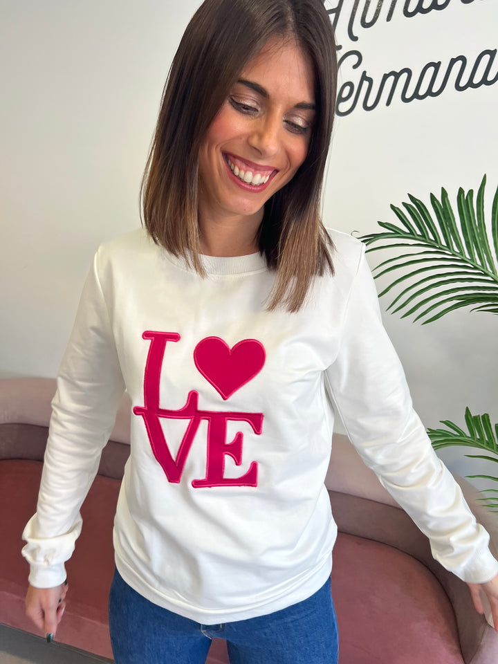 Sudadera Love blanco