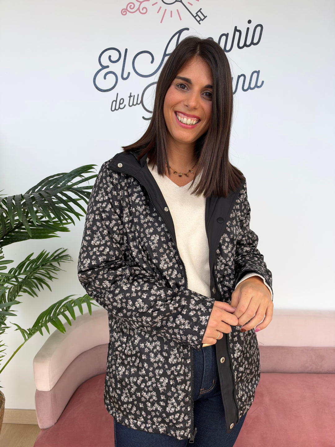 Chaqueta reversible Flori negro