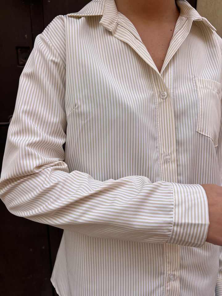Camisa Rayas beige
