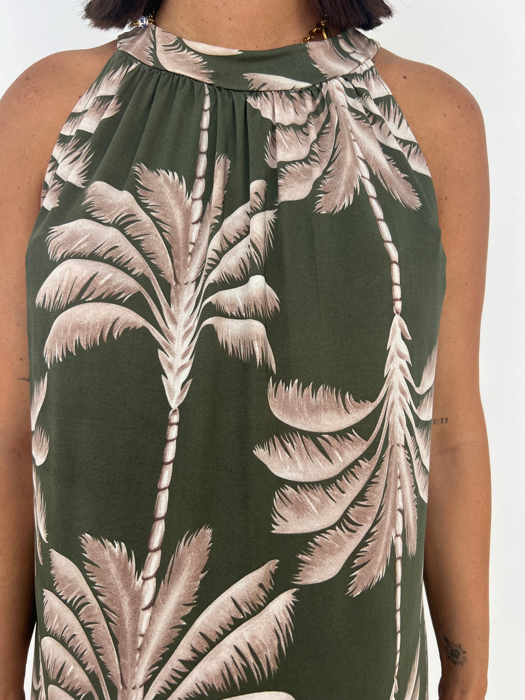 Vestido Paula verde militar